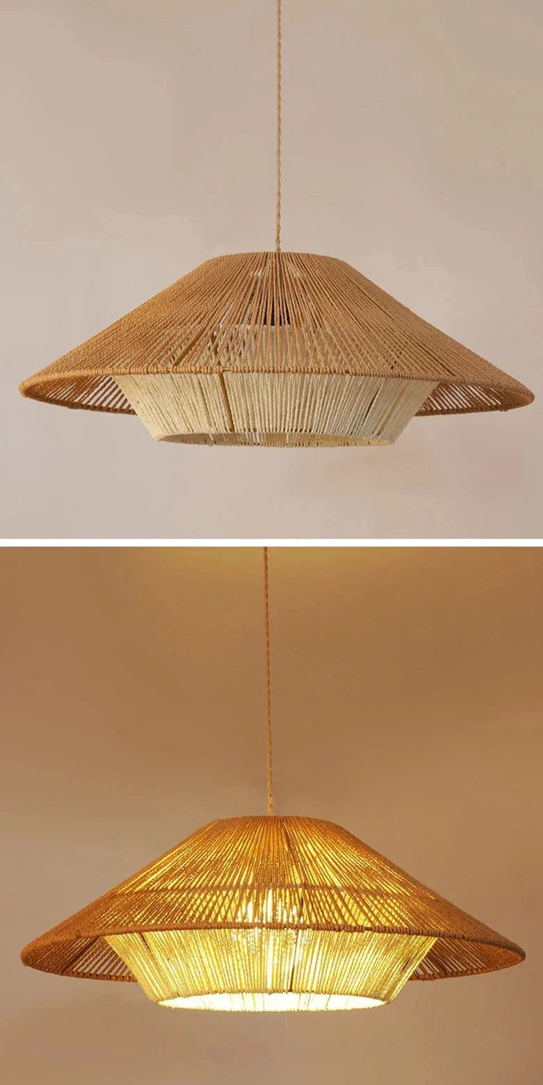 art hemp woven pendant lighting decor