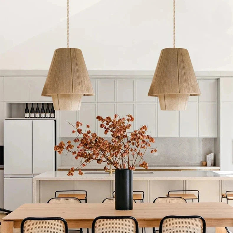 Artistic Hemp Rope Pendant Light – Illuminate Your Space with Nature's Masterpiece