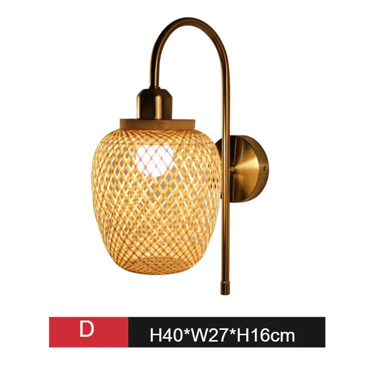 bamboo wall lampshade lighting fixture