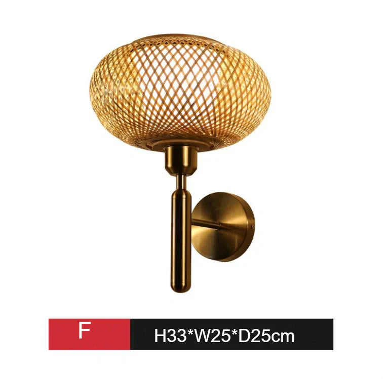 bamboo wall lampshade lighting fixture decor