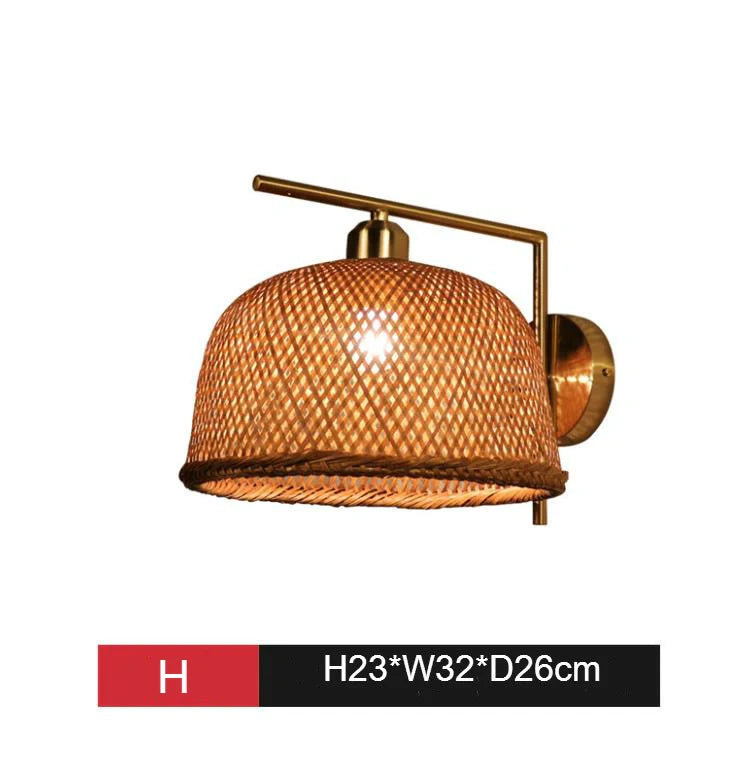 bamboo wall lampshade sconce