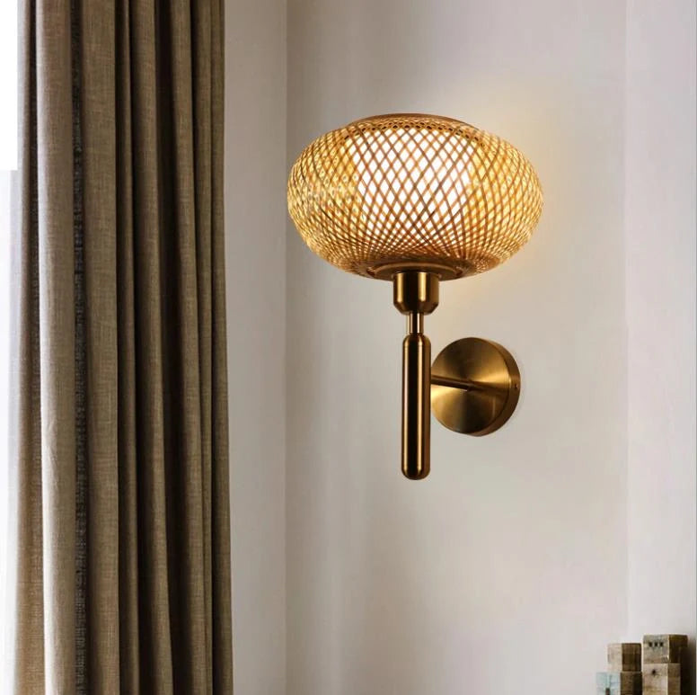bamboo wall sconce living room