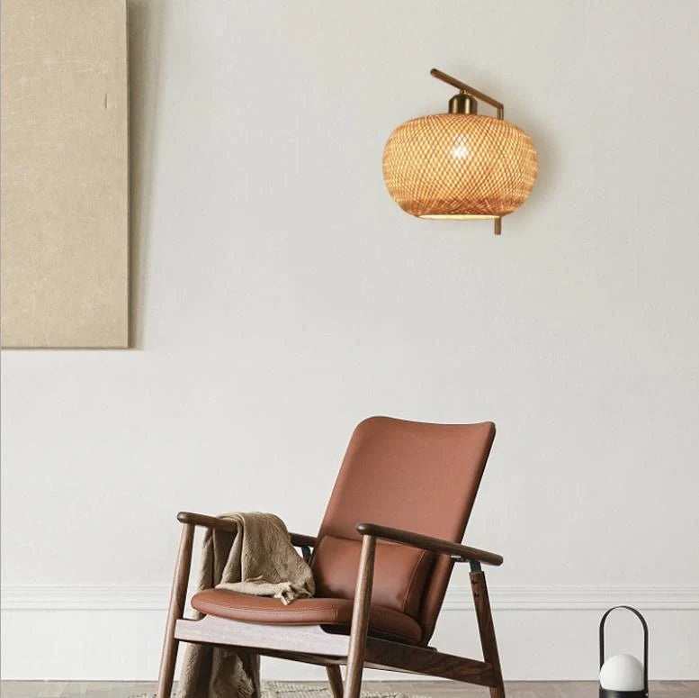 bamboo wall sconce living room decor