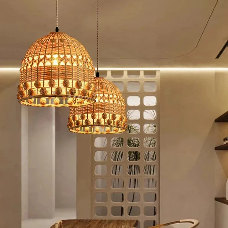 wicker natural bamboo lighting home decor