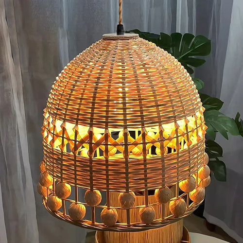 woven bamboo pendant light decor